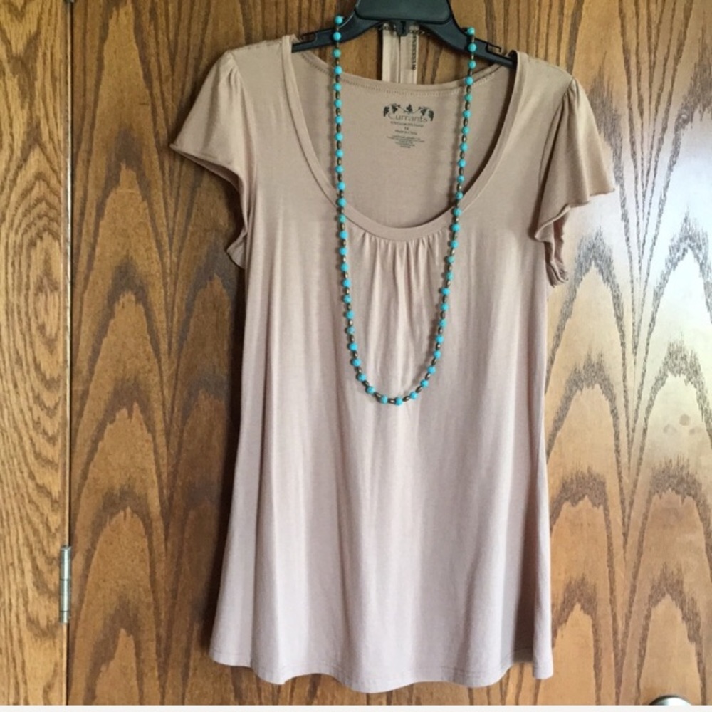 Current Elliott suede color cap sleeved tunic